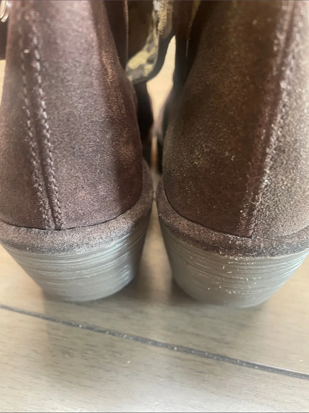 Fly London Brown Suede Wedge Ankle Booties